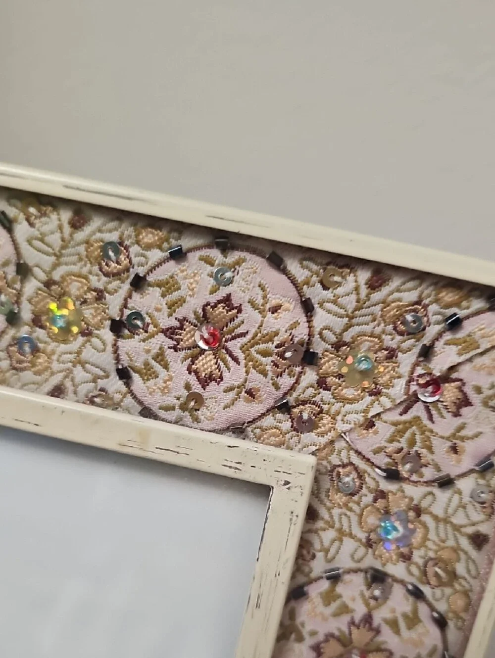 Decorative Multi-Opening Picture Frame Embroidered Beaded 13